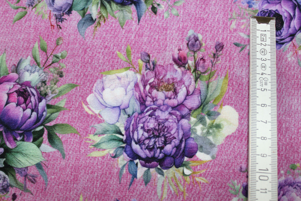 French Terry Peonie Love jeans rosé (10 cm)